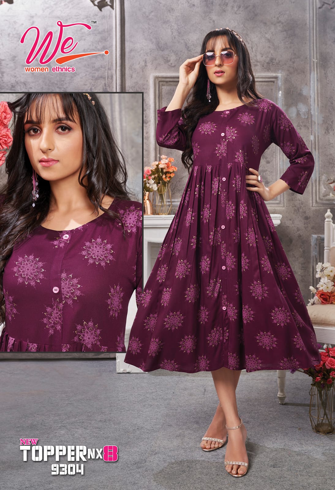 We Topper Nx 8 Printed Regular Wear Wholesale Designer Kurtis
